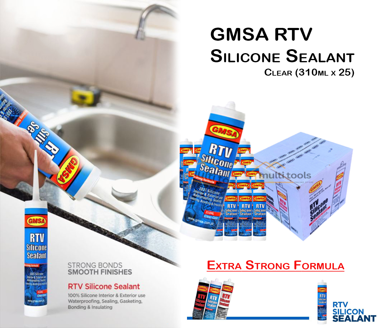 Gmsa Rtv Silicone Sealant (Clear 310G X 25)